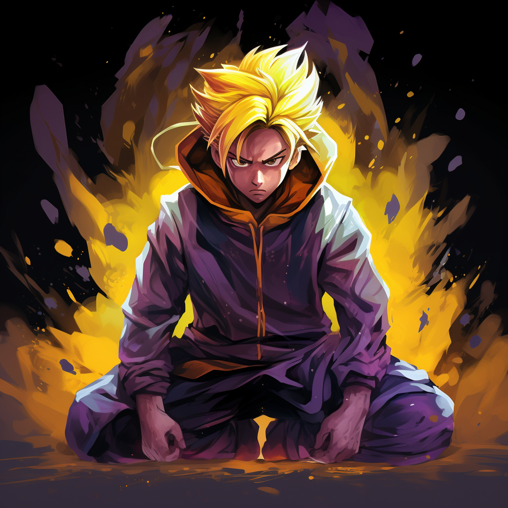 Gohan Super Saiyan 2 with yellow energy aura