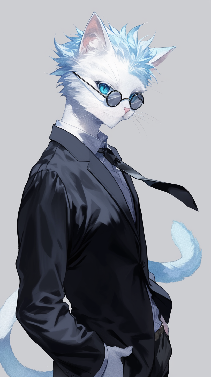 Gojo Satoru Cat Image Anime Style