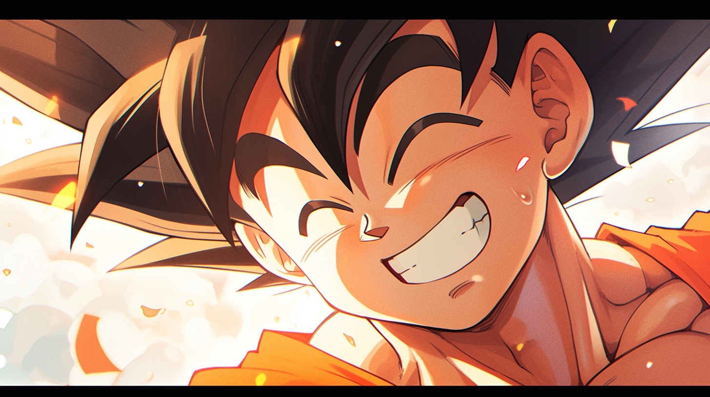 Goku with Big Smile Closeup