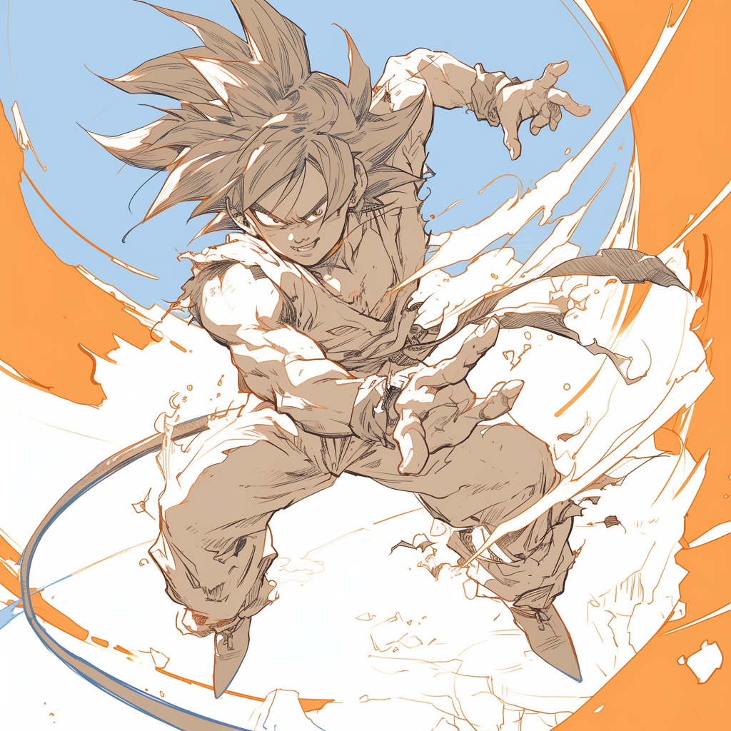 Goku charging ki sketch