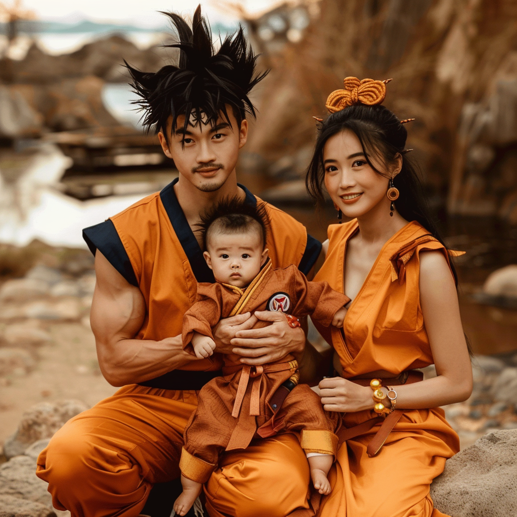 Happy Goku Family Portrait Together