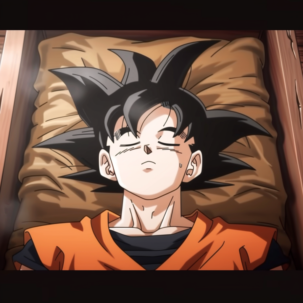 Goku funeral casket mourn background