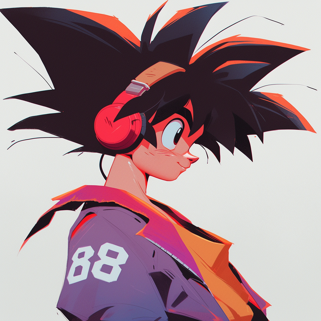 Expressive Goku from Retro Anime