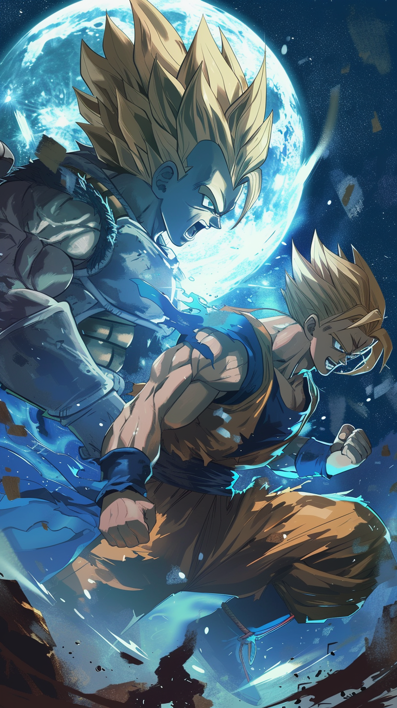 Dragon Ball Z Goku Vegeta Fierce Duel