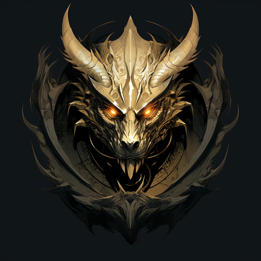 Stunning gold and black dragon emblem