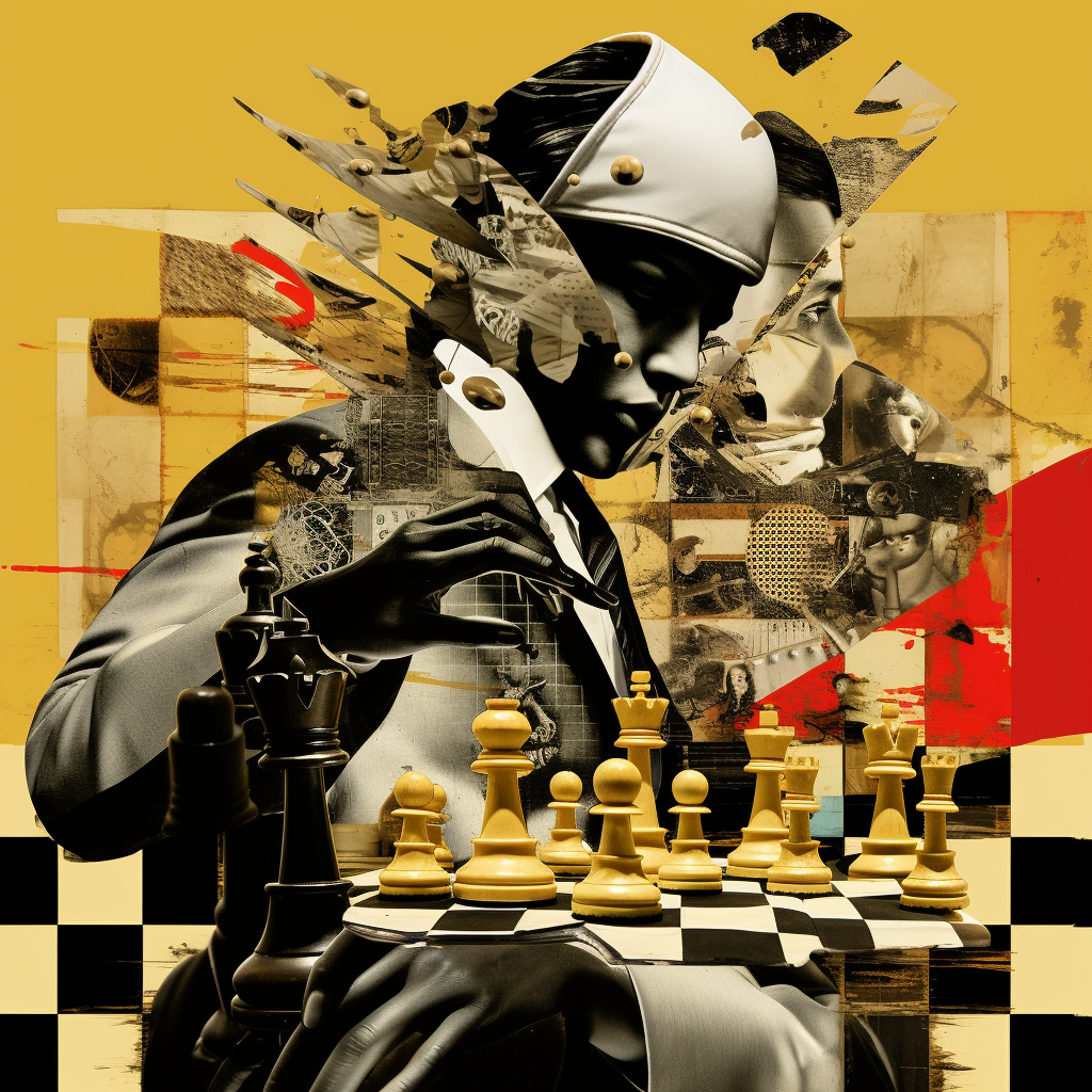 Gold and Black Collage with Jiu Jitsu and Chess