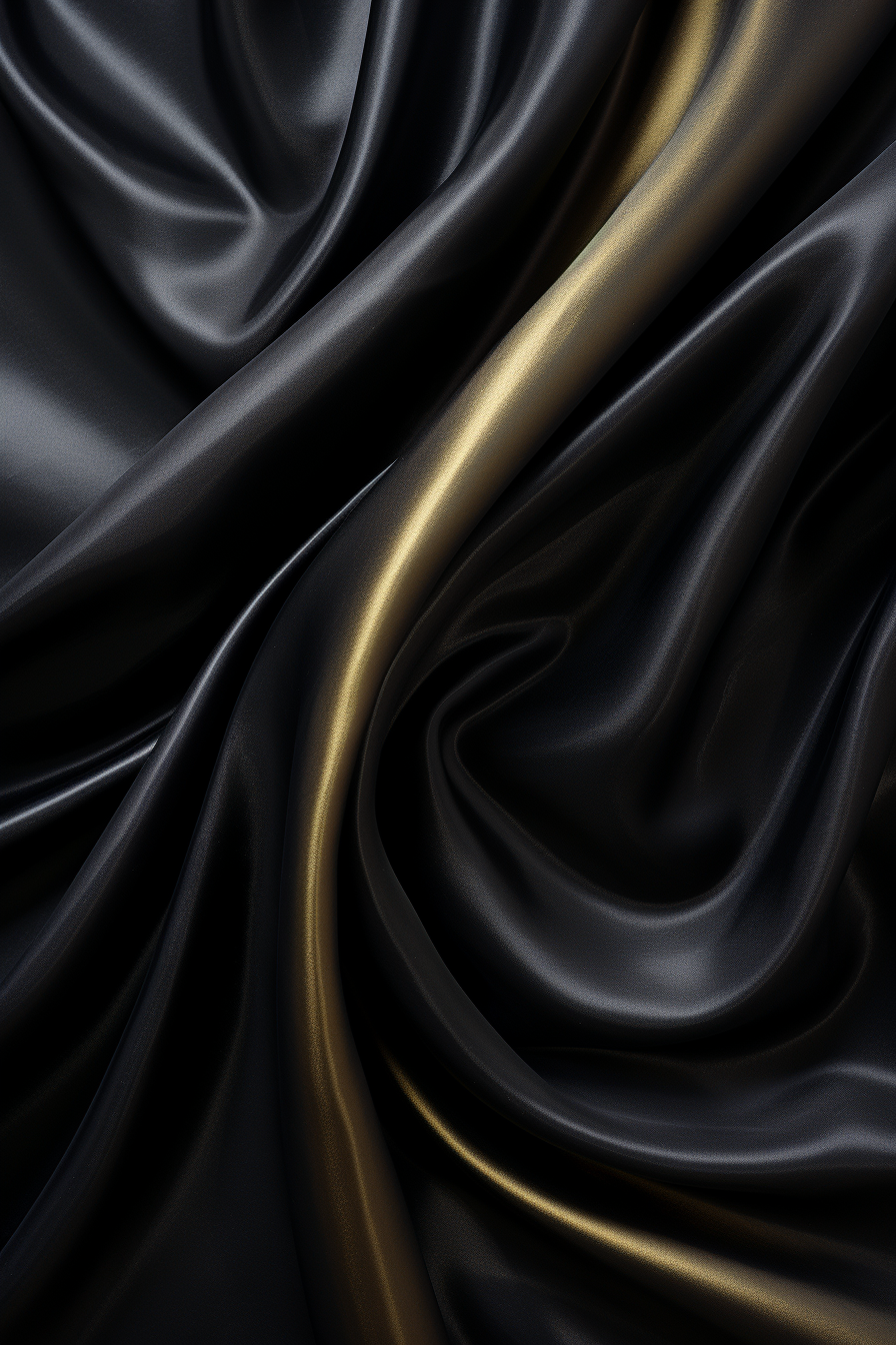 Silky black and gold leather fabric