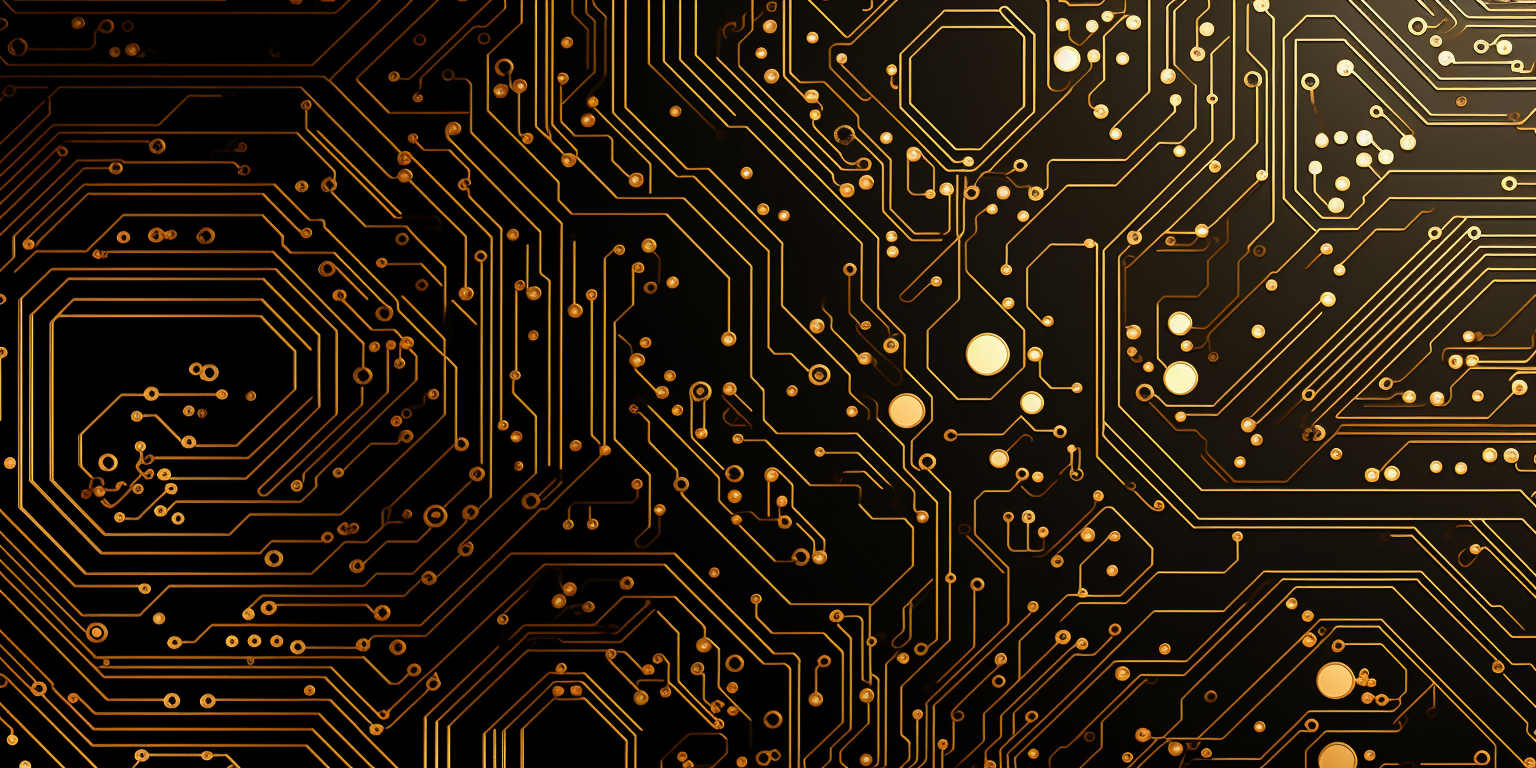 Gold circuit board pattern image