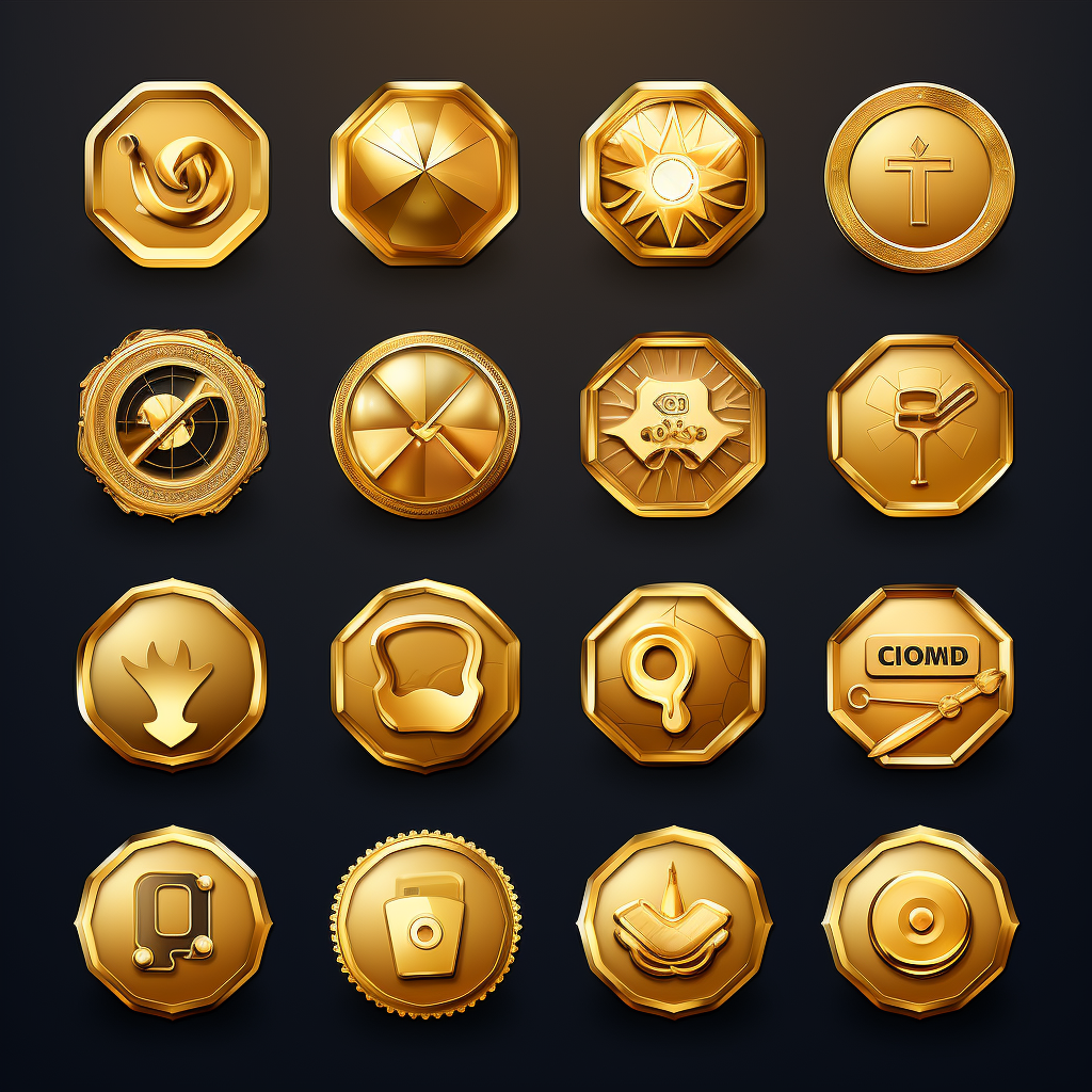 Golden social media icons