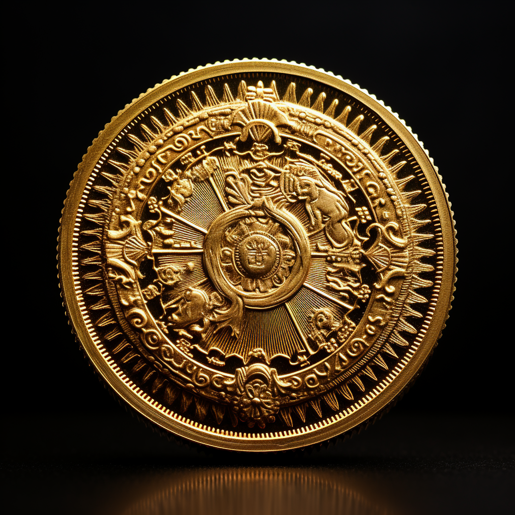 Gold Coin on Black Background