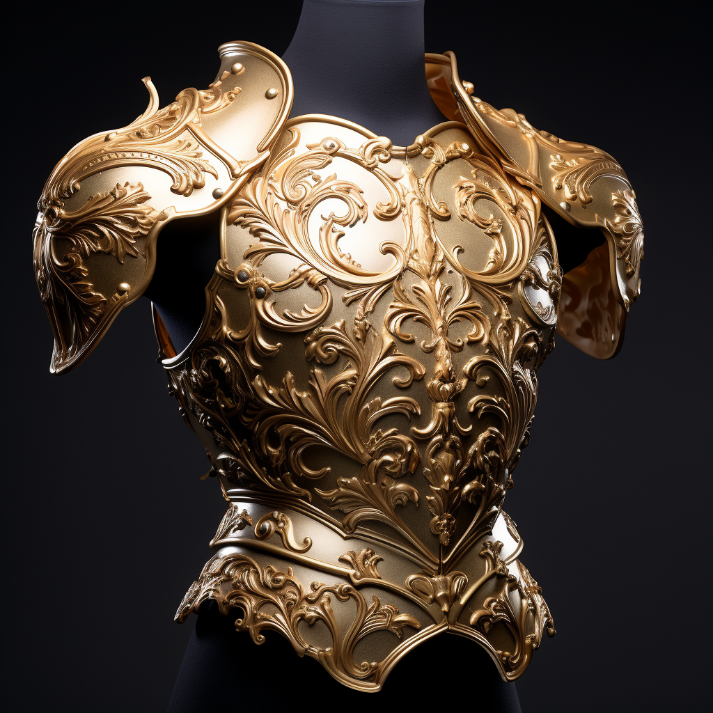 Stunning Gold Cuirasse Esthétique with intricate design