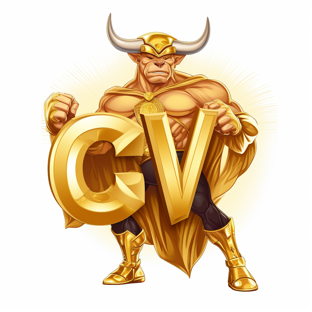 Gold CW logo with bull reference