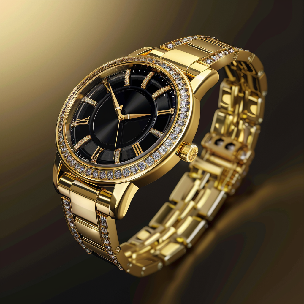 Elegant gold and diamond watch design