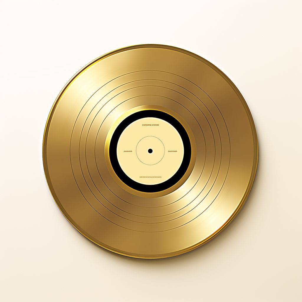 Minimal gold disk record vinyl