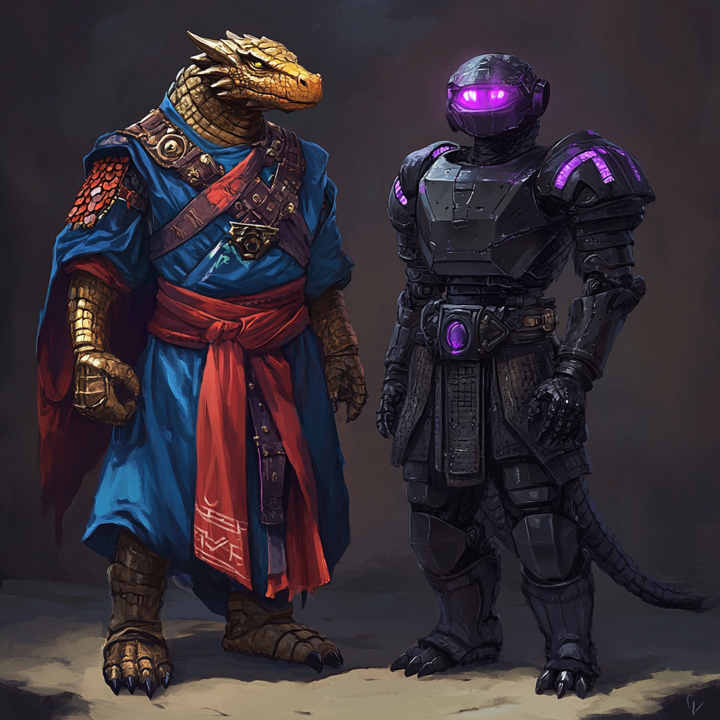 Dragonborn monk and warforge rogue collaboration