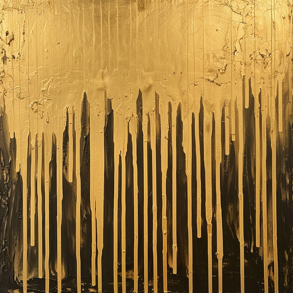 Gold Dripping Effect Art