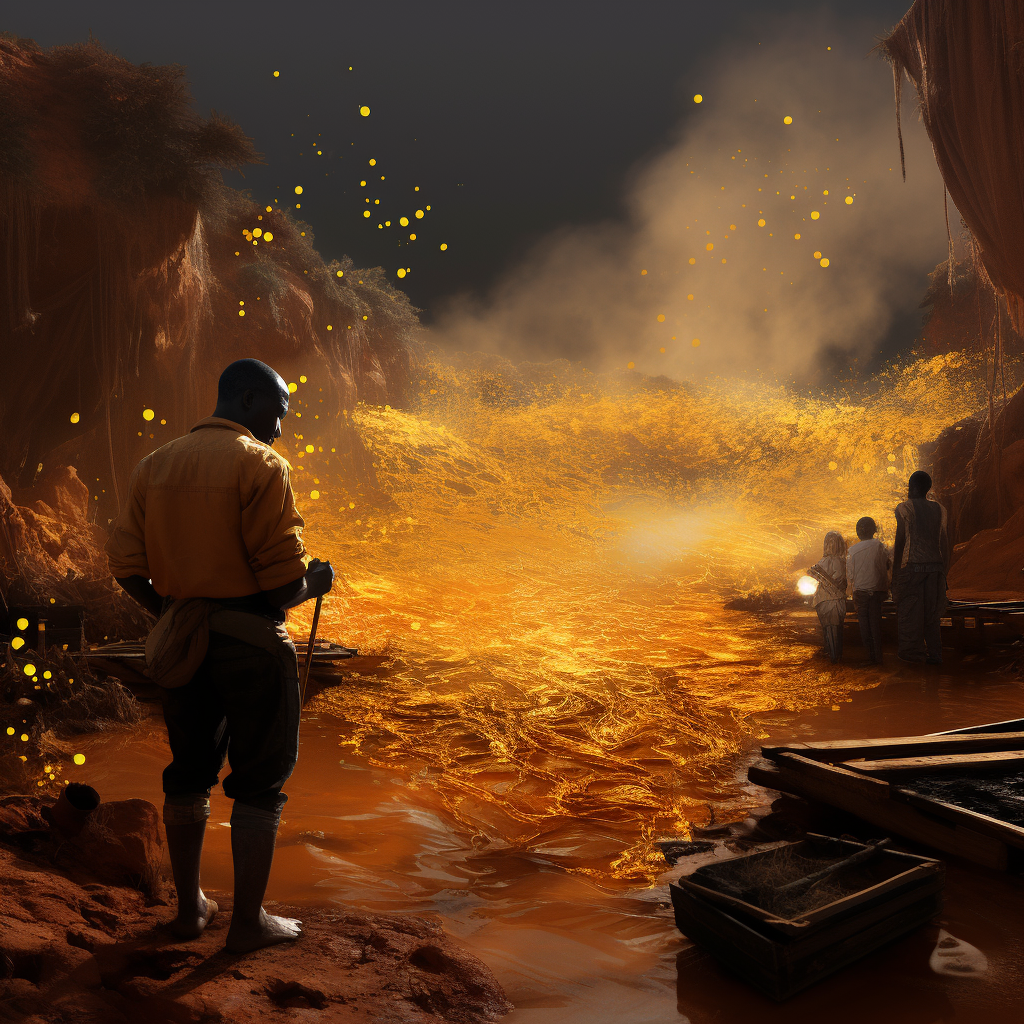 Realistic Gold Dust Mining Image