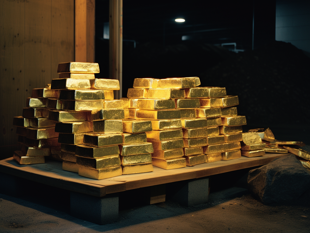 Stack of shiny gold ingots