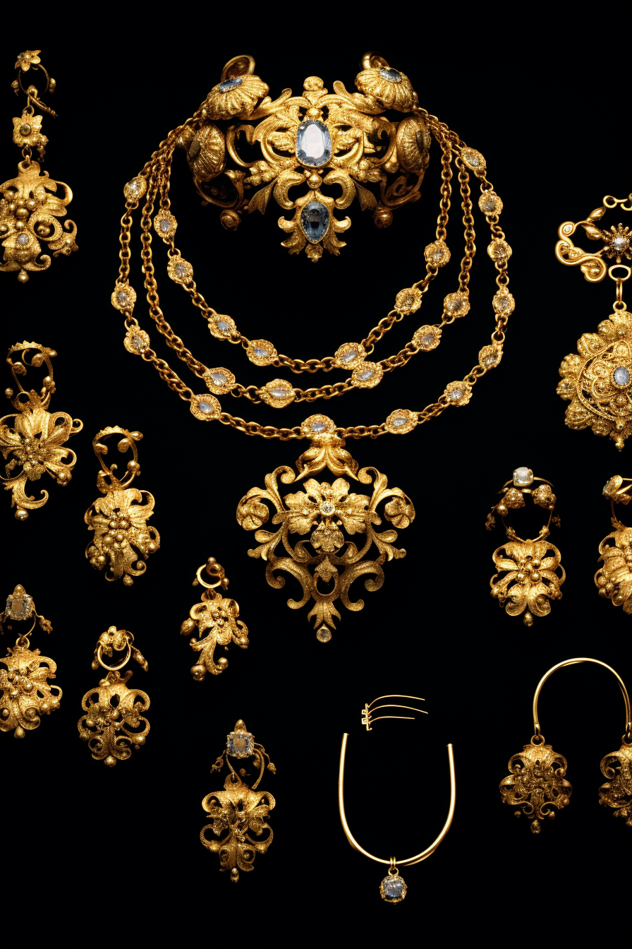 Beautiful Gold Jewelry Set from the XVII Century