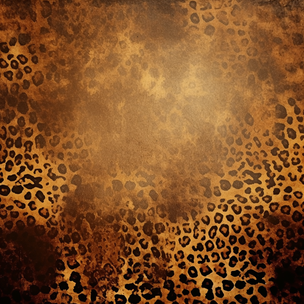 Gold leopard spots on grunge brown scrapbook paper