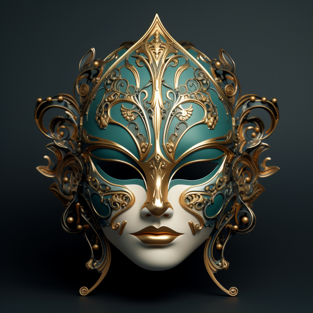 Beautiful Venetian mask with gold decorations