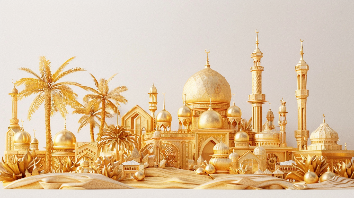 Ramadan Gold Statue Activities