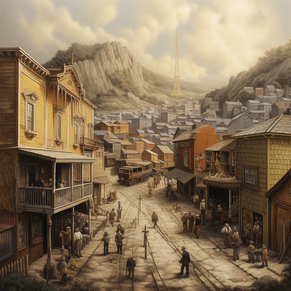 Oil Painting of Gold Rush Era San Francisco