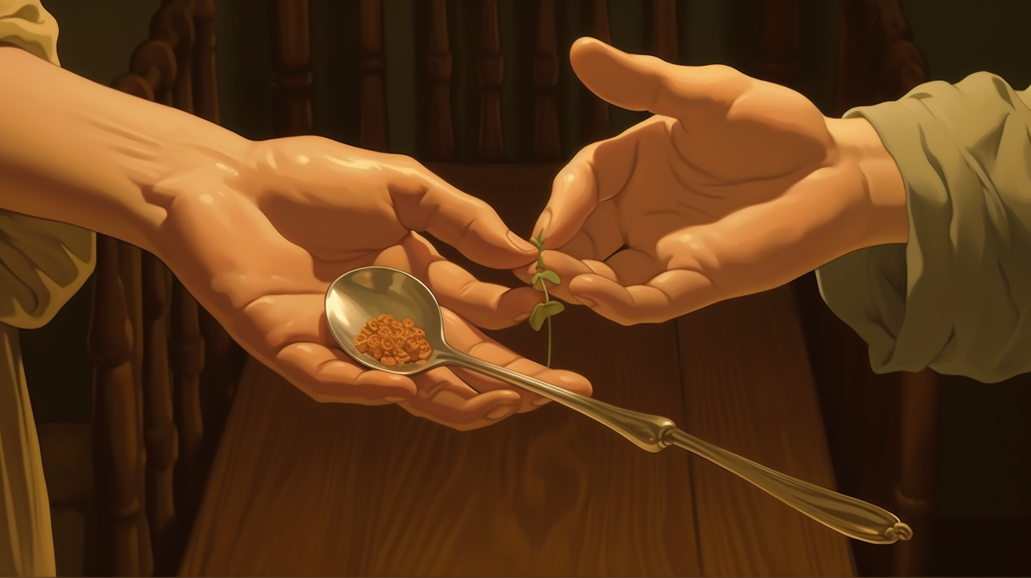 Gold Spoon Baby Hand, Studio Ghibli Style