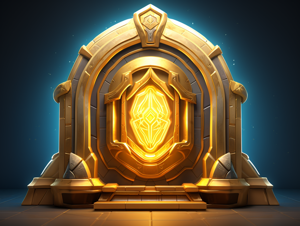 Shining treasure items in gold vault