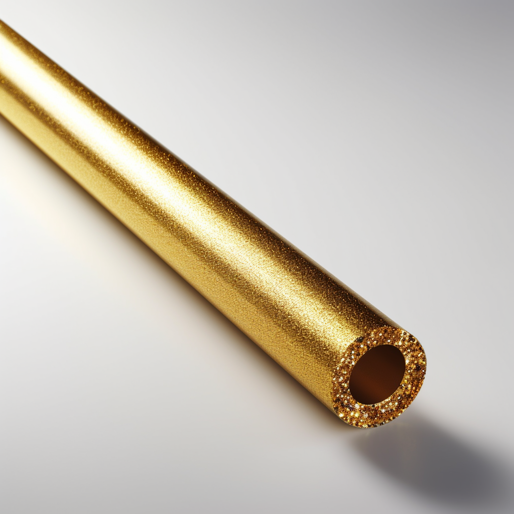 Thin gold volume tube with glitter