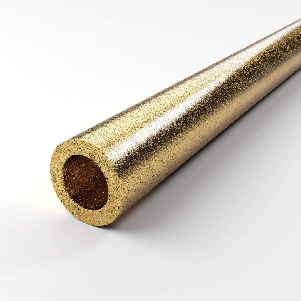 Shiny gold volume tube on white