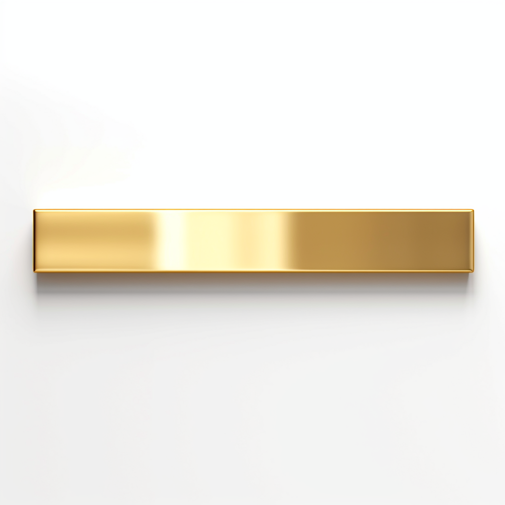 Thin gold volumetric strip on white background