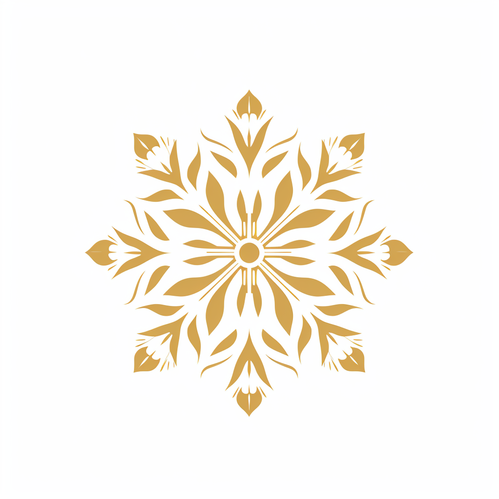 Beautiful gold logo with white snowflake