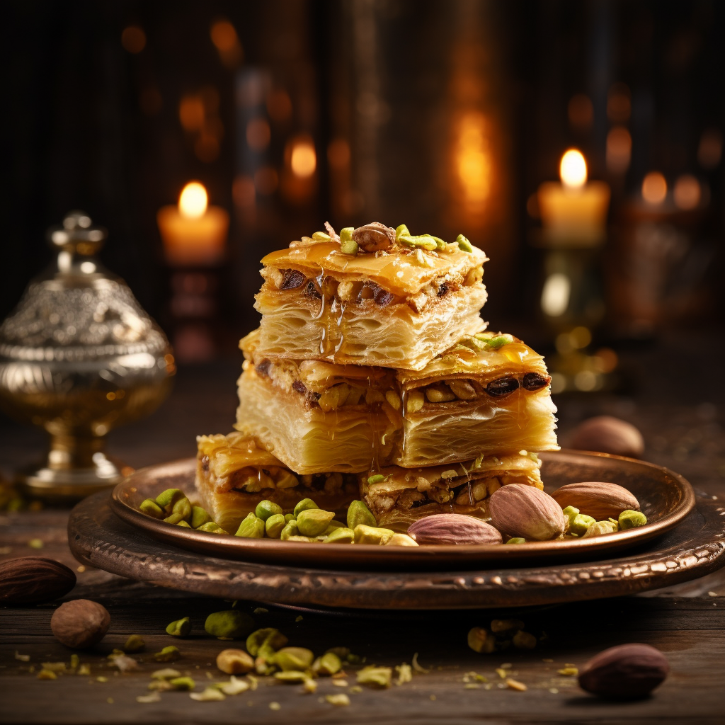 Close-Up of Stacked Baklava