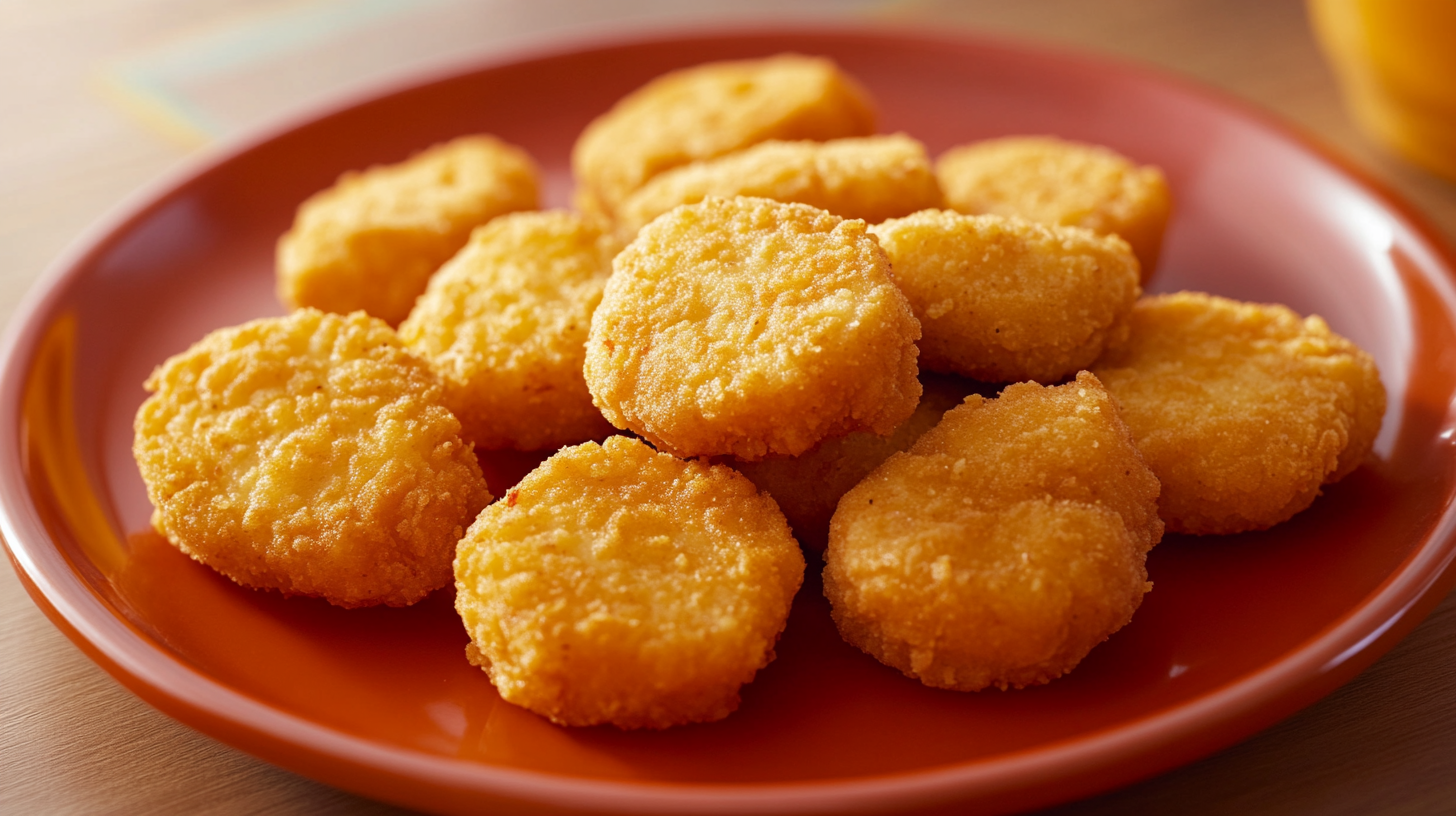 Plate of Golden Brown Chicken Nuggets