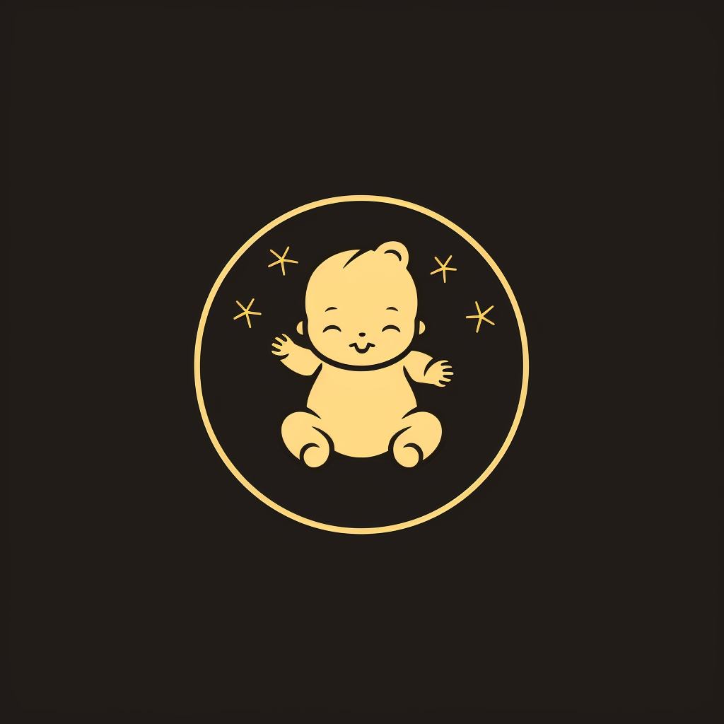 Golden chubby baby logo design