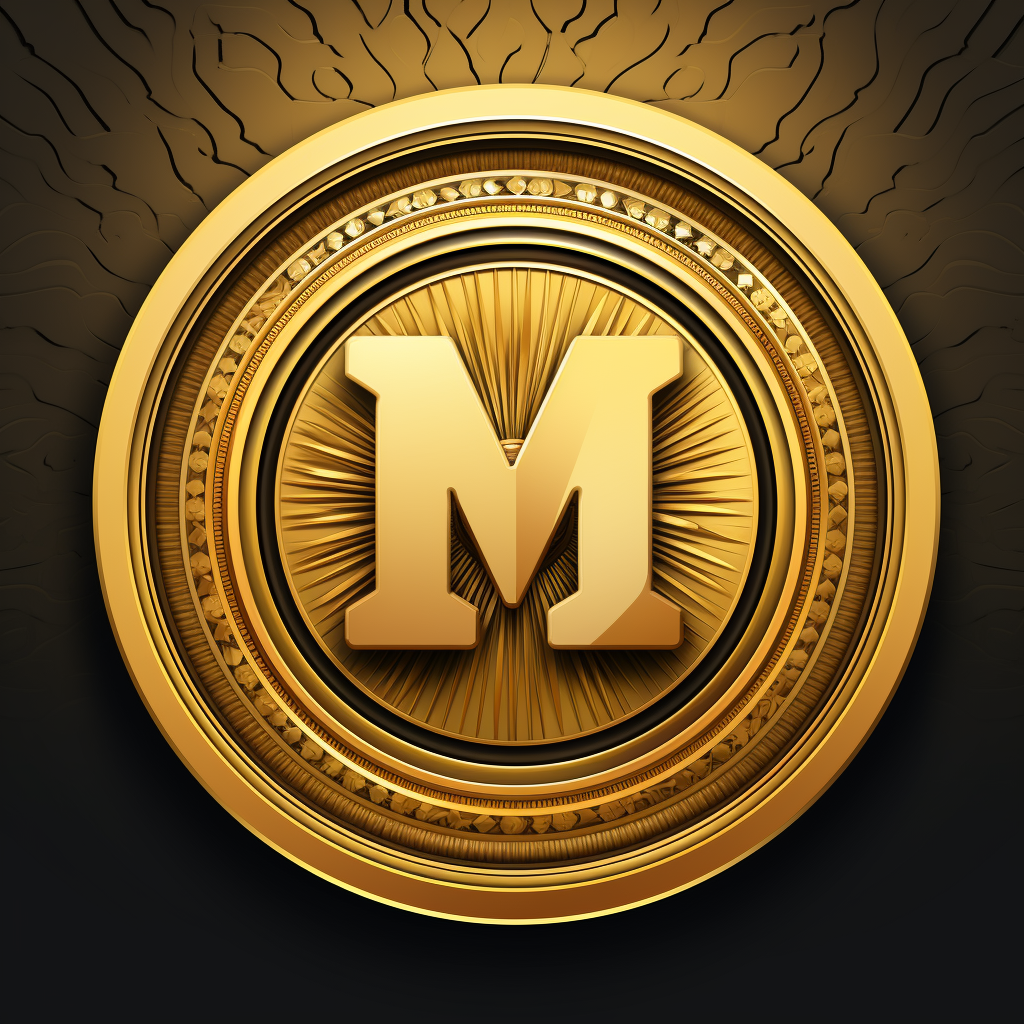 Golden Coin with M in Center