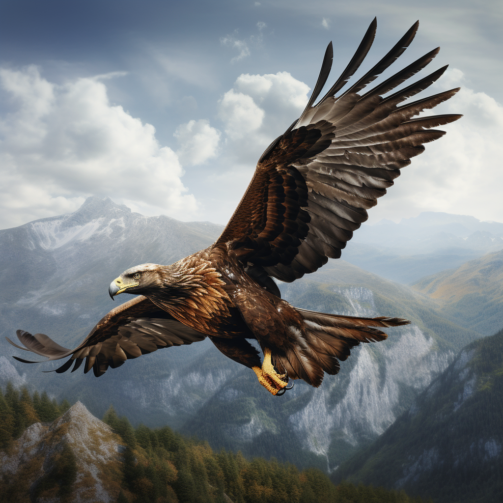 Majestic golden eagle in flight