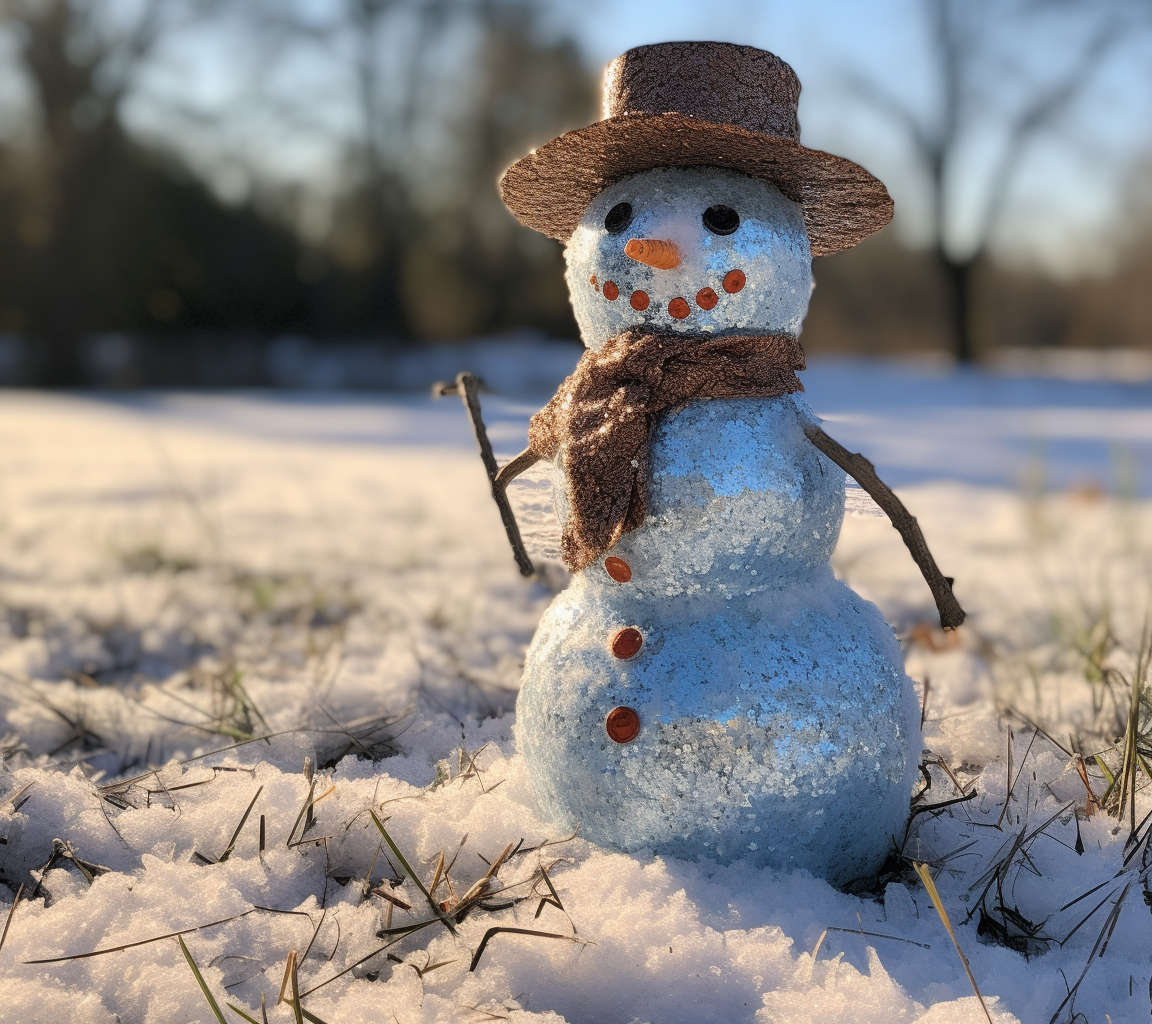 Sparkling golden glitter snowman