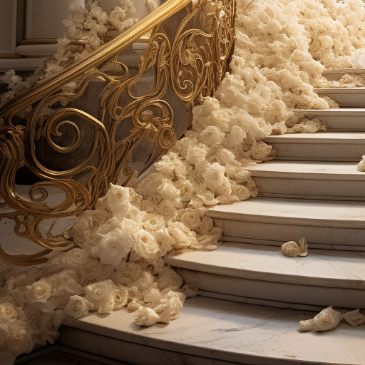 Heavenly staircase with white roses