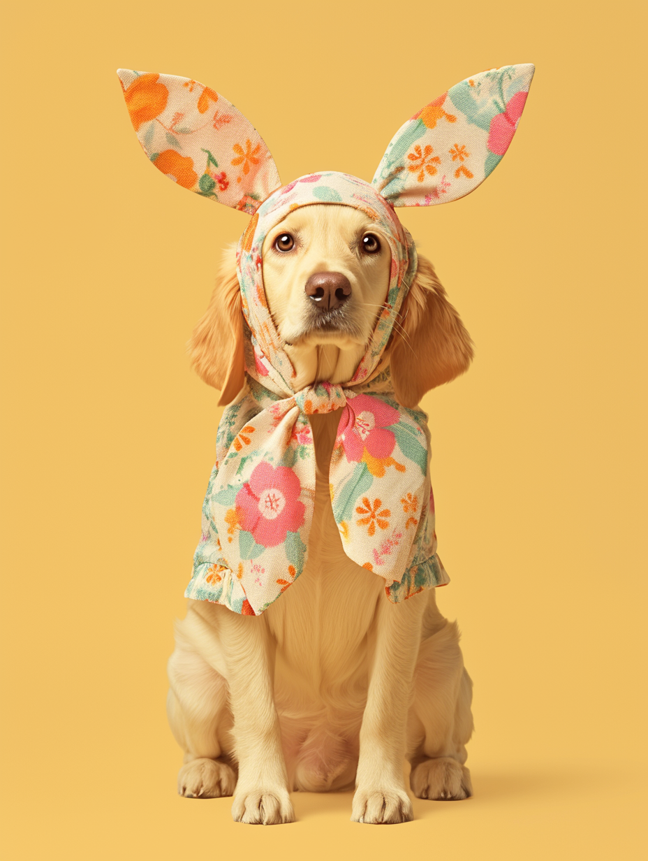 Golden Labrador Retriever Easter Bunny Costume