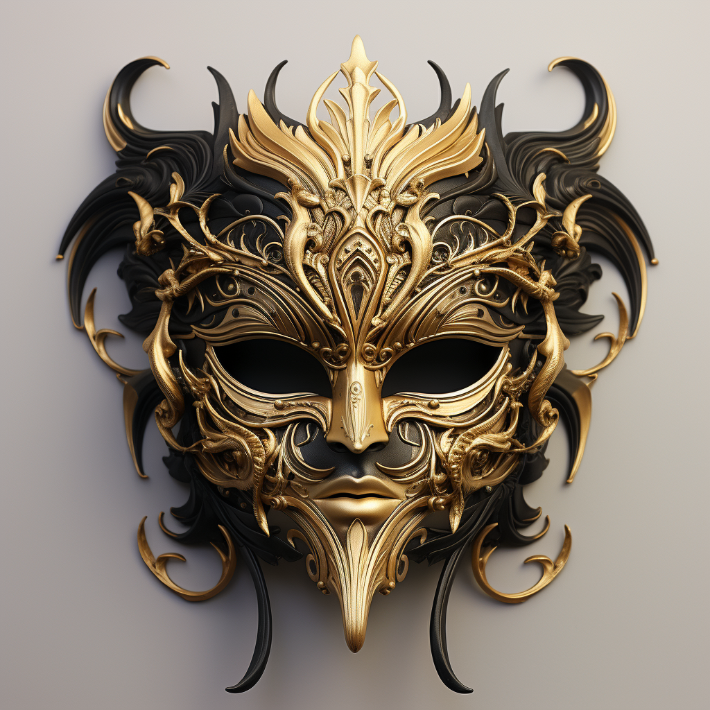 Golden magic mask in desert