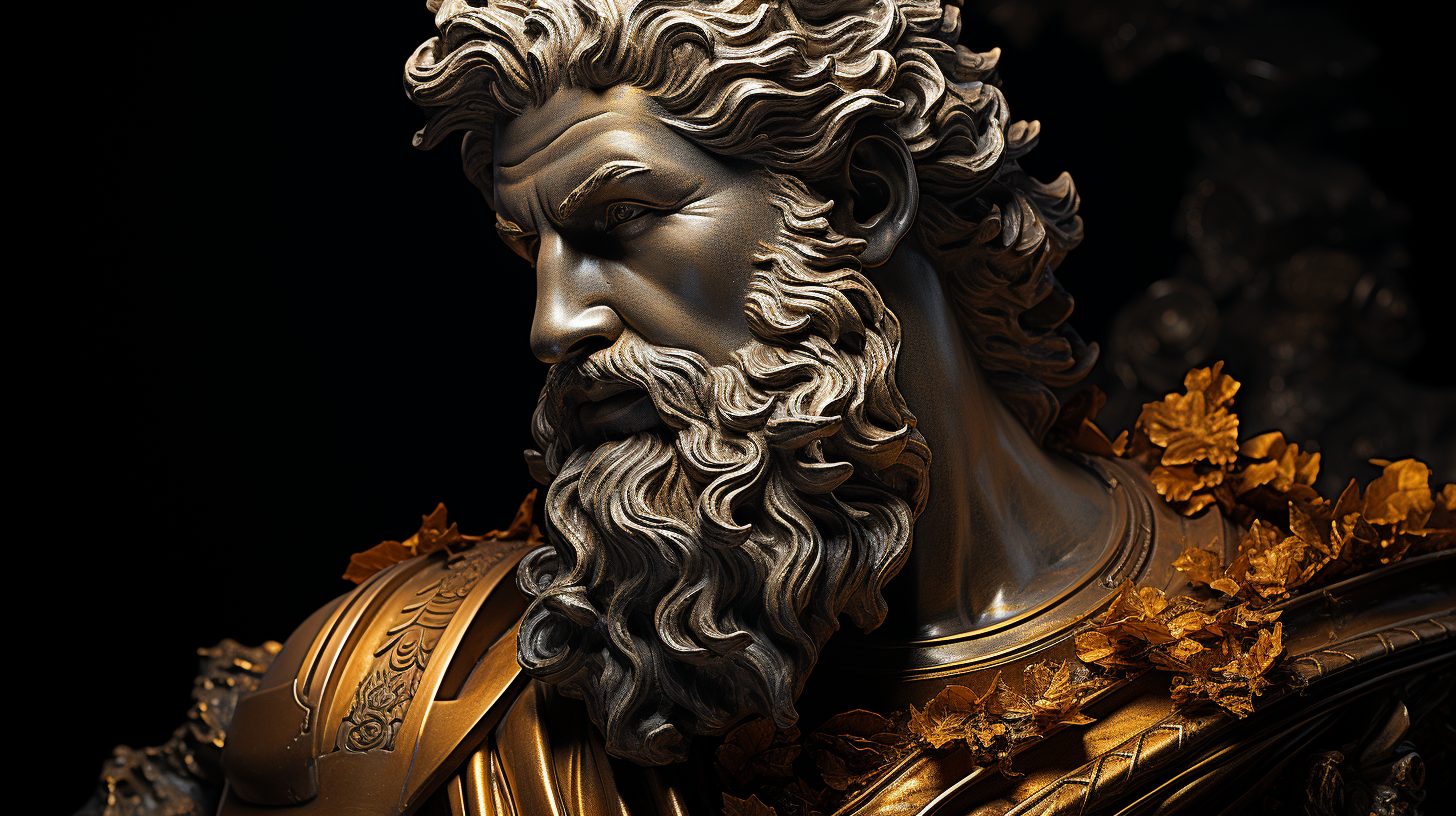 Greek Philosopher Head in Gold