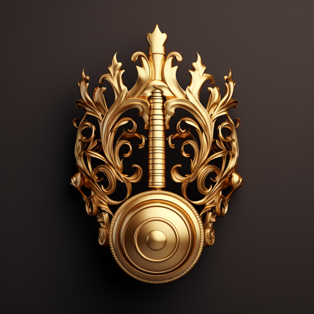 Golden music note with crown