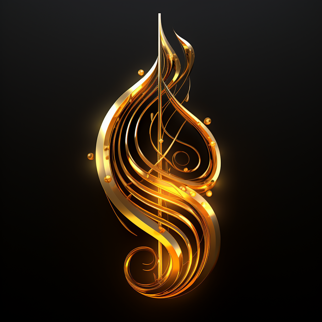 Golden music note symbol