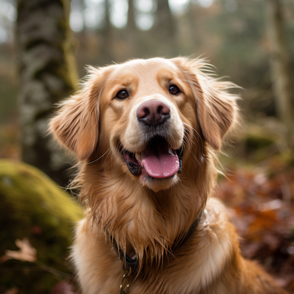 Beautiful Golden Retriever posing for the camera