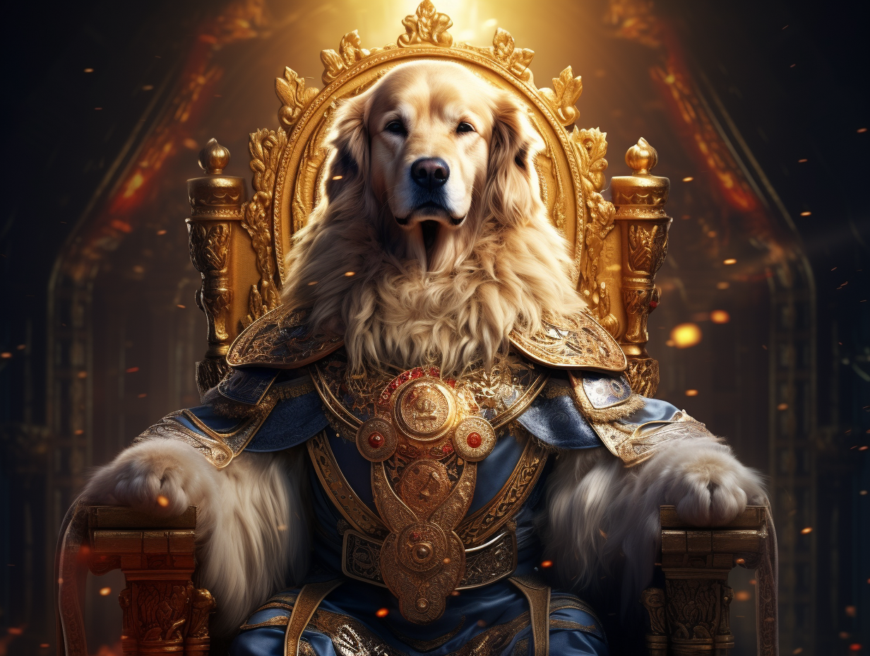 Golden Retriever as Ancient China's Emperor