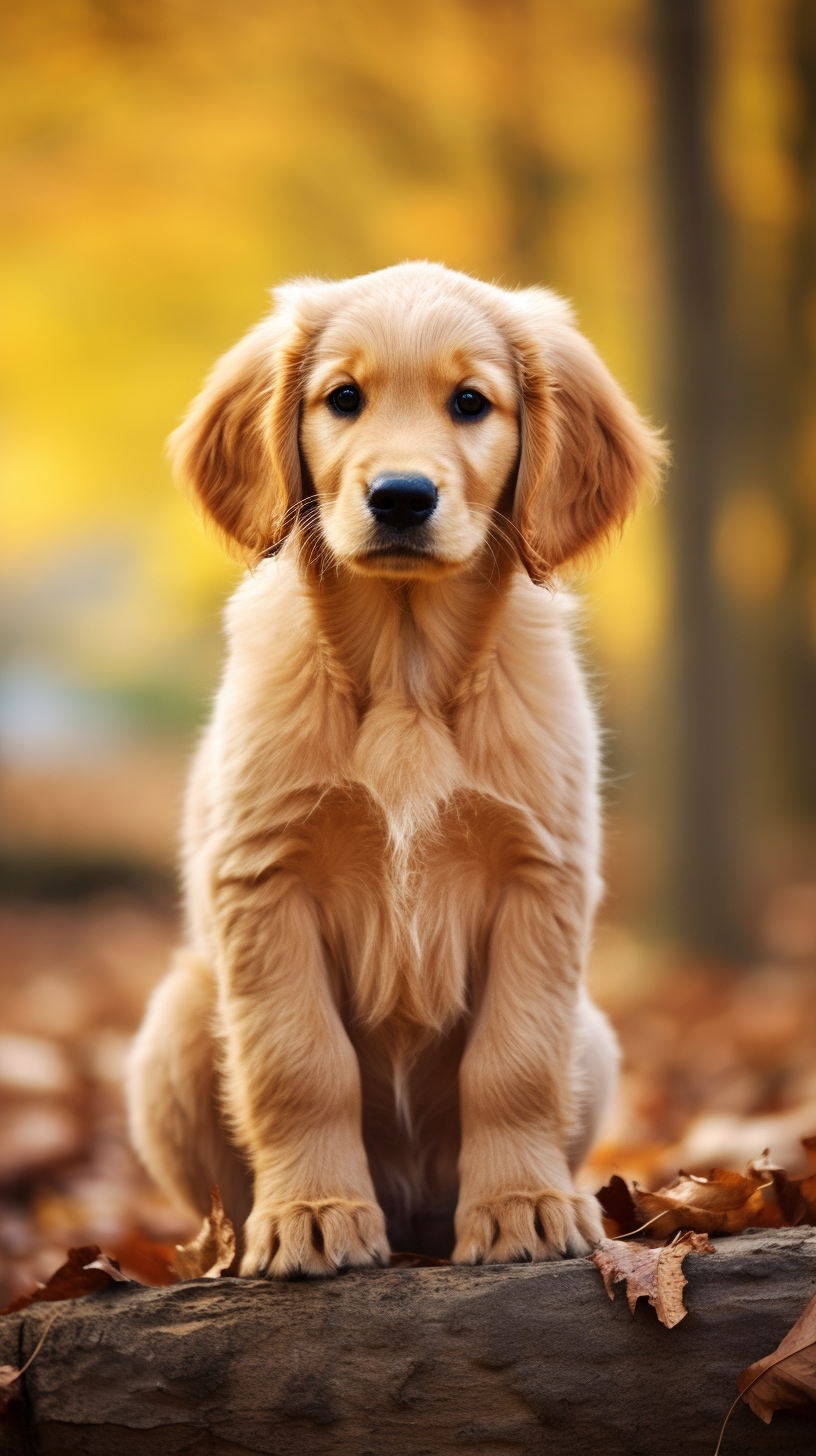 Adorable golden retriever puppy wallpaper