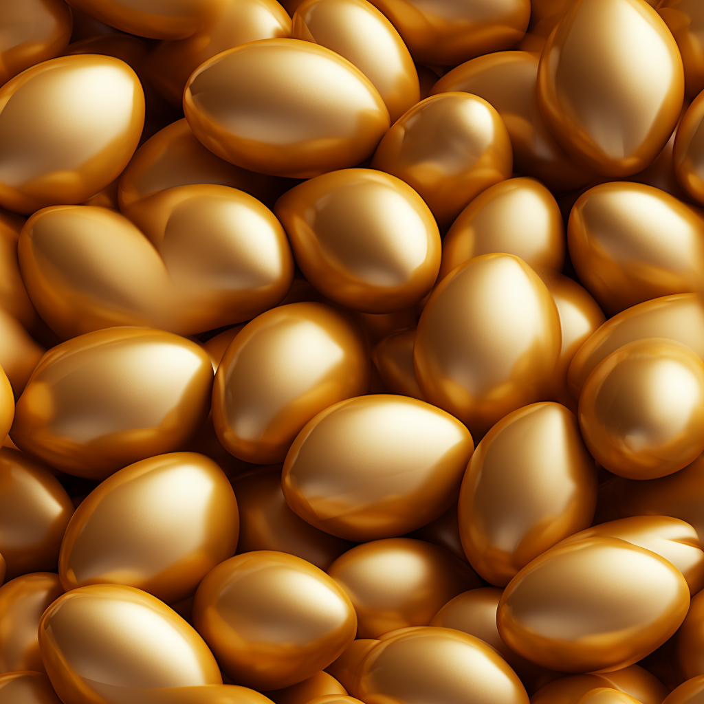 Golden runny eggs background