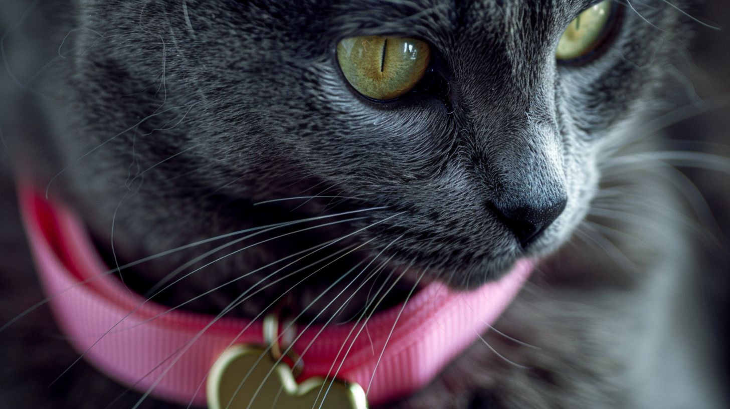 Close-Up Golden Tag Pink Collar